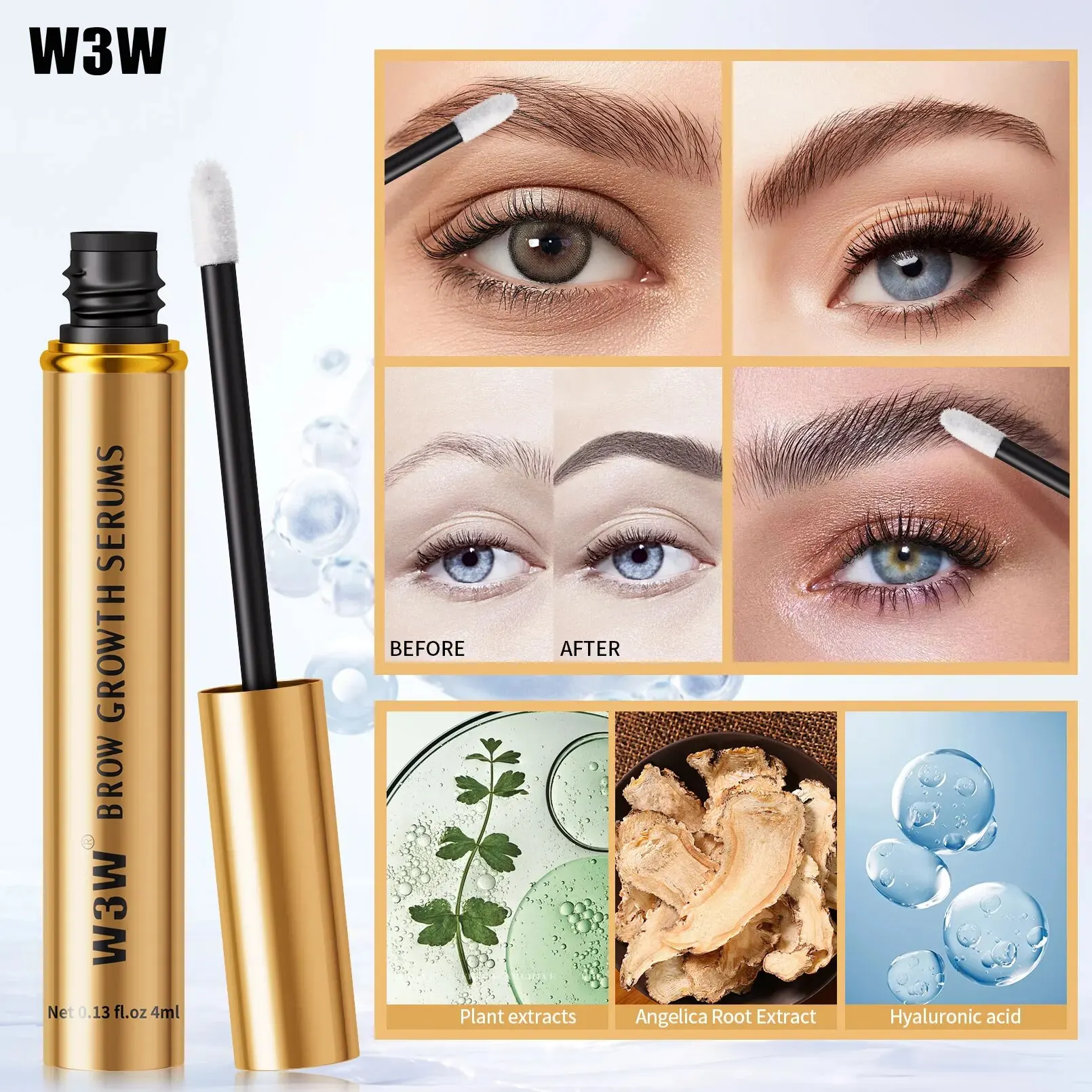 Eyebrow Growth Serum Nourishes Eyebrow Hair Follicles Improves Facial Appearance Nutrient Extension Strengthens Lengthening New