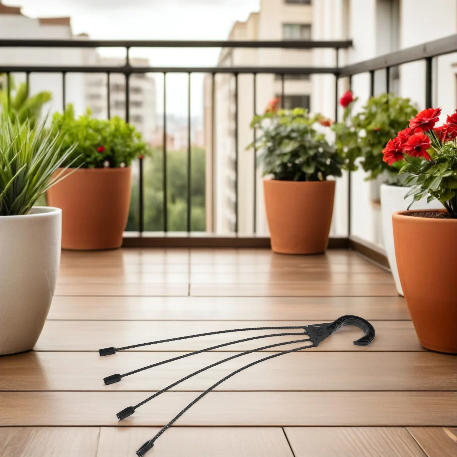 

5 Pcs Pots Hanging Basin Hook Plant Flowerpot Plastic Hooks Planter Holder Green Hangers for Kitchen
