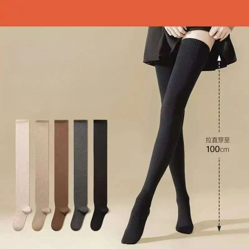 Autumn and Winter Thigh Socks, Knee Protection Socks, Long Tube Socks, Women's Spring and Autumn Styles, Stacked Over Knee Socks