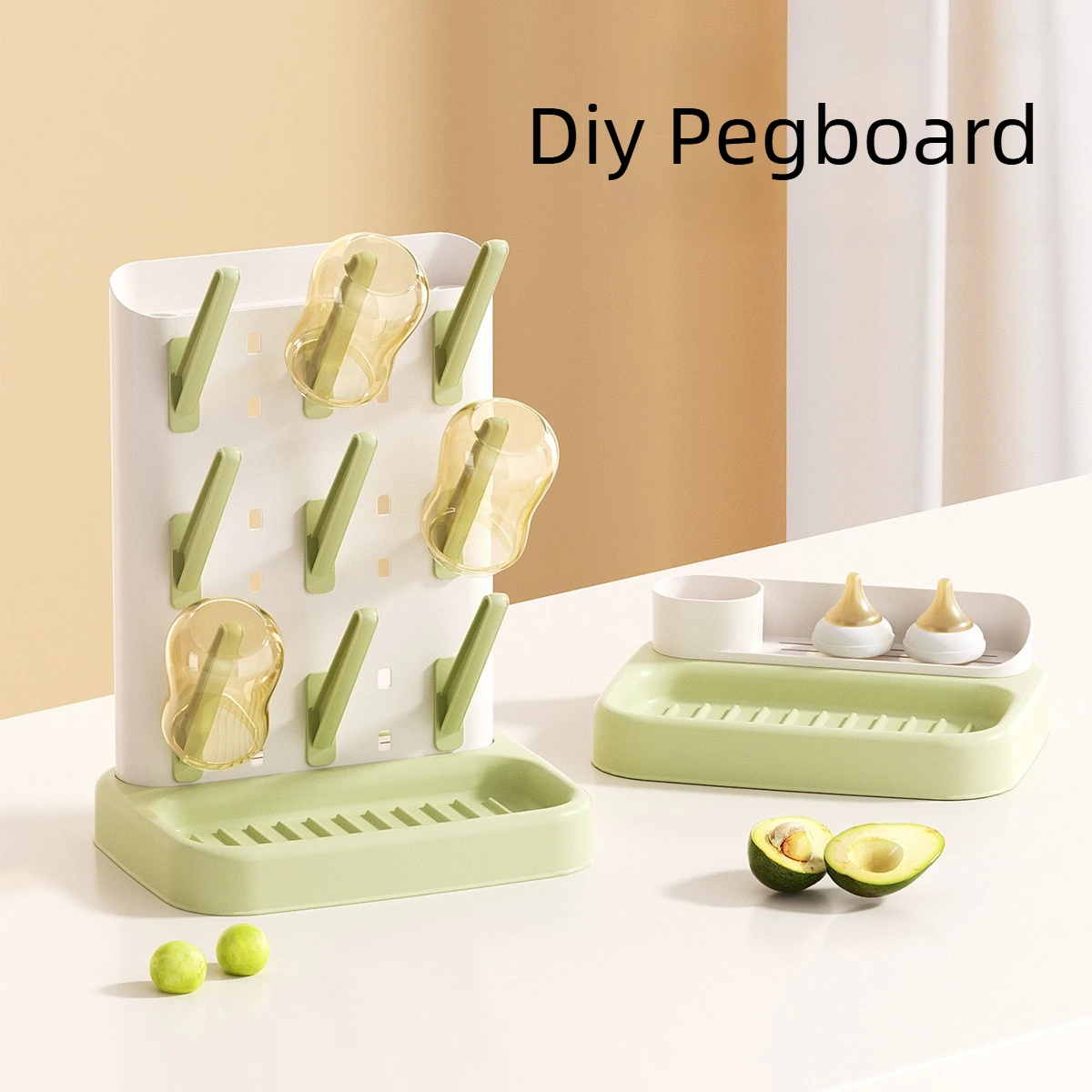 Large Infant Bottle & Water Cup Drying Stand with Brush Holder  Vertical Baby Bottle & Breast Pump Parts Cleaning Drying Rack