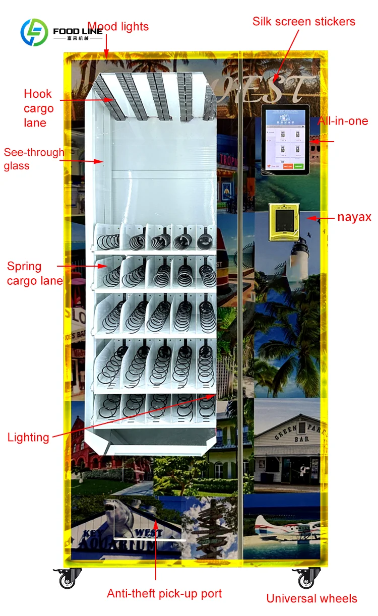 تتميز آلة بيع الوجبات الخفيفة والرموش الصغيرة المخصصة بوظيفة SDK ونظام دفع بطاقة الائتمان