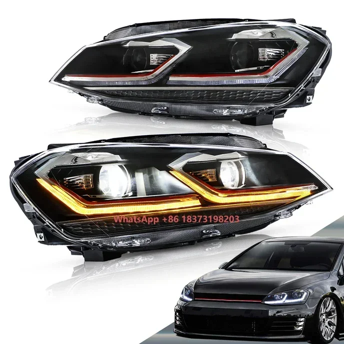 

Светодиодные фары VLAND 12V для гольф-каров Golf MK7.5 с галогеновыми фарами (модели для Европы 2017-2019 гг.), цветовая температура 6000K