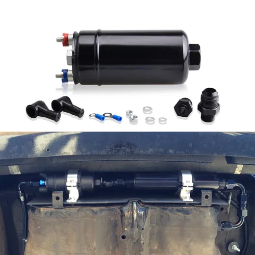 Imagen 2 del producto Bomba de combustible tipo externa 044 en línea EFI 380LPH de alto flujo E85 Compatible con etanol Entrada AN10 Salida AN8