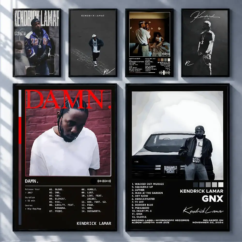 Trending Rapper Kendrick Lamar Posters Premium Self-Adhesive No Residue Wall Sticker for Home Office Bar Decor