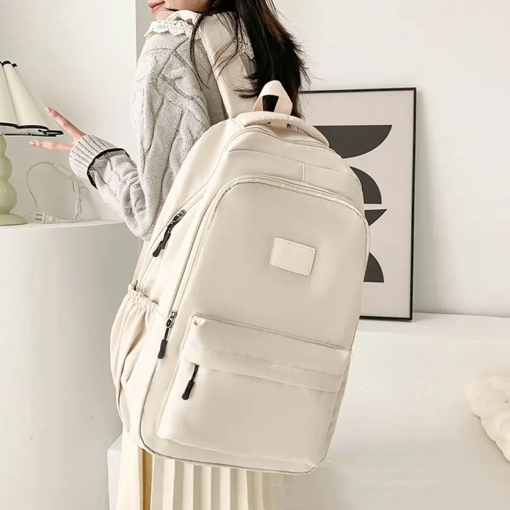 Robuste einfarbige Laptop-Schultasche, einfacher Oxford-Rucksack mit großer Kapazität, Tagesrucksack, wasserdichter College-Rucksack für Männer und Frauen