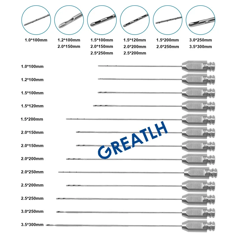 Fat Cannula Kit Stem Cell Lipo Fat Transfer Fat Harvesting Liposuction Instrument