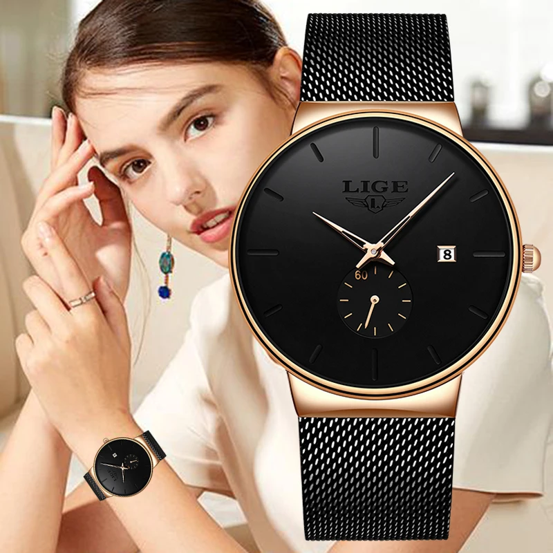 

LIGE 2026 Women's wristwatch Business Waterproof Quartz Simple Calendar Ladies Watch luxury Watch for Women Relogio Feminino+BOX