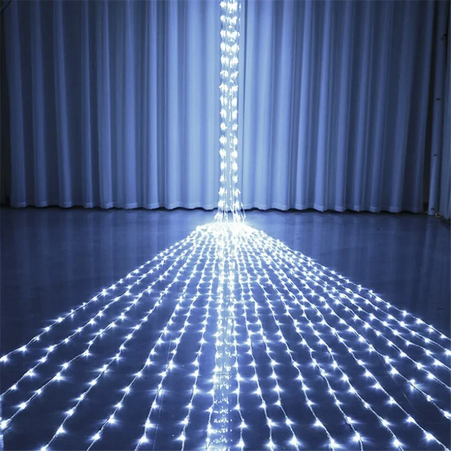 Guirxiété Lumineuse LED Cascade Meteor Shower, 220V, Prise UE, 3x2/3x3m, Décoration de Noël, Jardin, Mariage, ix