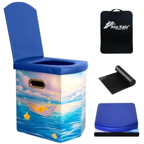 Upgrade XL Portable Toilet for Adults Extra Large Portable Travel Floding Toilet Camping Tall Toilets with Lid for Adults and C
