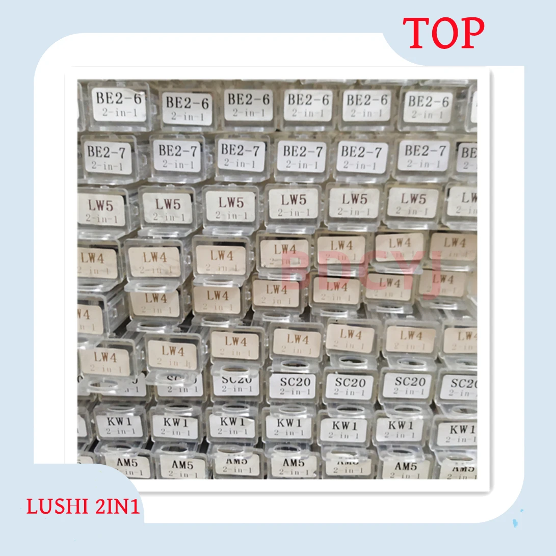 Lishi 2 in 1 2 in 1、r52、sc1、sc4、kw1、ss002、kw5、r52l、lw4、lw5、am5、te2、ss001pro、mims1,BE2-6、kw1l、sc1l、ツール2個,バッチ1個