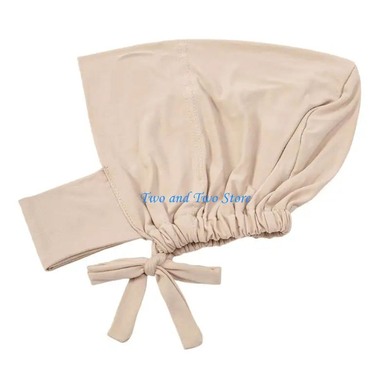 

HX6F Islamic PullOver Hat Milk Fabric Hijab Cap Women Daily Wear Muslims Turban Hat