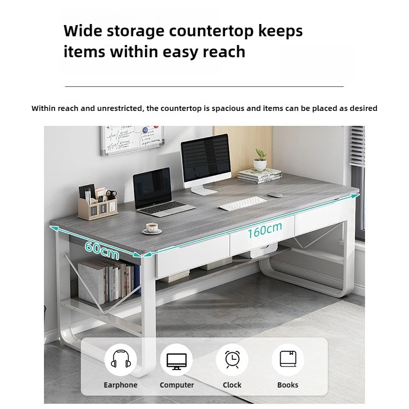 Simple Computer Desk Home Office Desk with Drawer, Multifunctional Study Table for Students, Dorm Room, Small Space