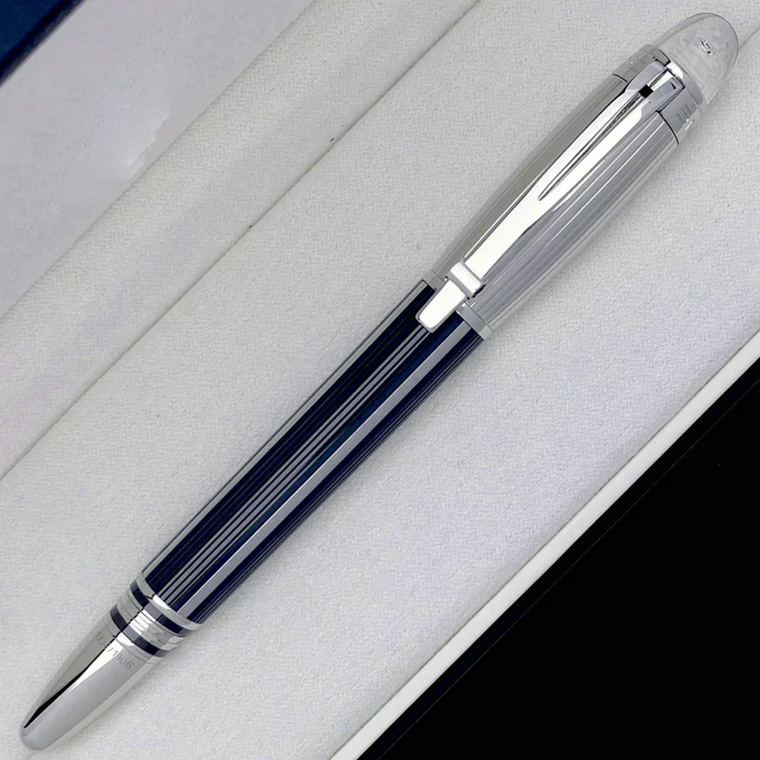 High Quality MB Monte Black Resin Ballpoint Pen Star Luxury Business Rollerball Pens Office Stationery NDL33966L