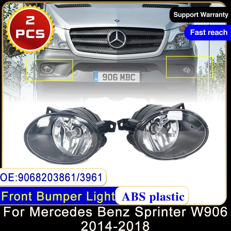 1Set Front Fog Light For Mercedes Benz Sprinter W906 2014~2018 9068203861 9068203961 Signal Driving Lamp Foglamp Car Accessories