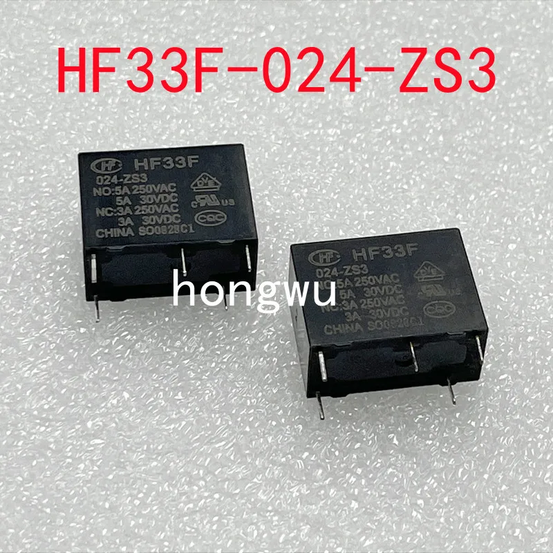 100% Original New 2PCS  HF33F-024-ZS3  DC24V  relay  5A 5pins