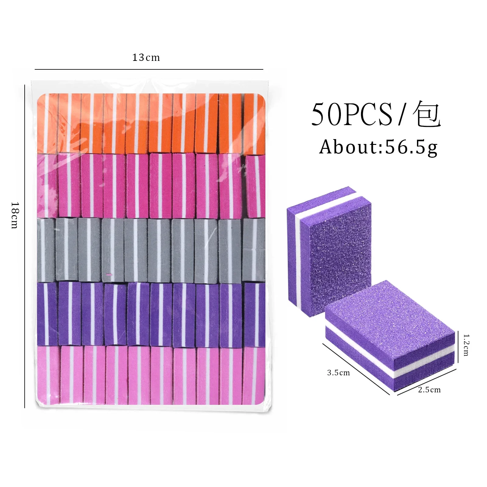 50/20/10 Mini Nail File Blocks Sponge Pedicure Care Nail Polish Sanding Buffer Strips 100/180 Polishing Manicure Nail Art Tools