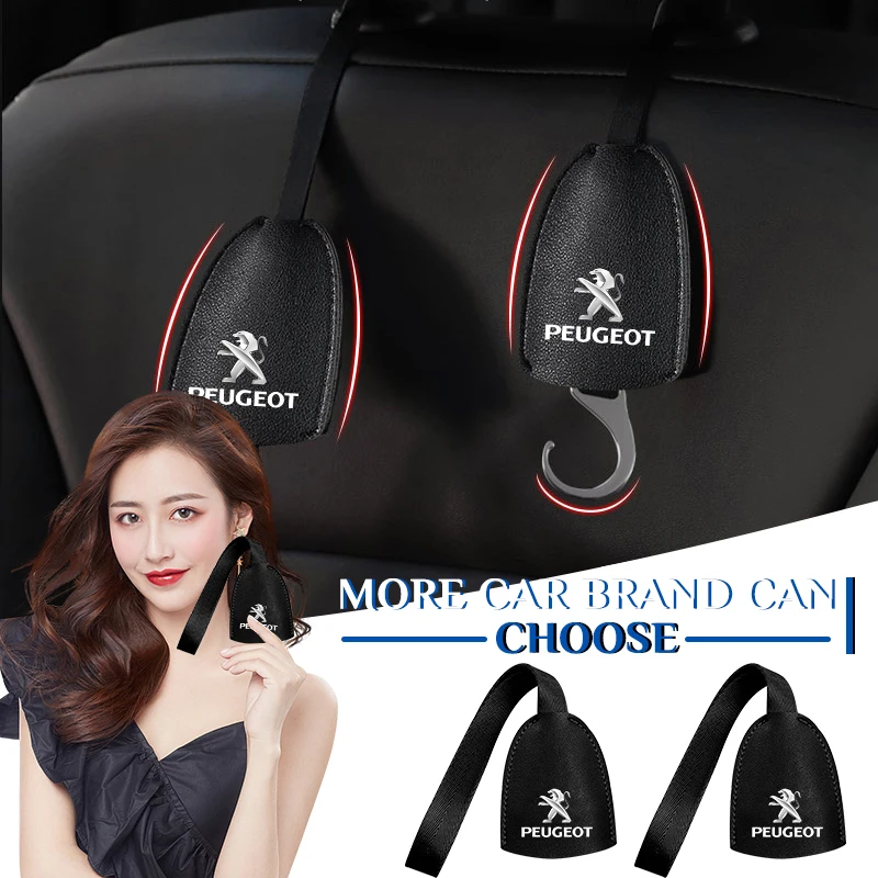

Car Seat Back Storage Hooks Portable Car Headrest Hook For Peugeot 407 3008 206 508 208 607 106 301 408 5008 Wheel Center Caps