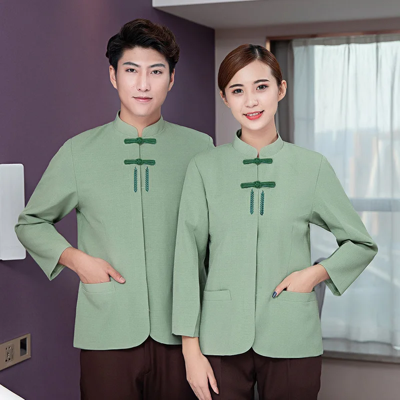 زي موظفي التنظيف بأكمام طويلة للخريف والشتاء، أرضية الممتلكة في الفندق، غرفة الضيوف، تنظيف العمة، المرأة #5