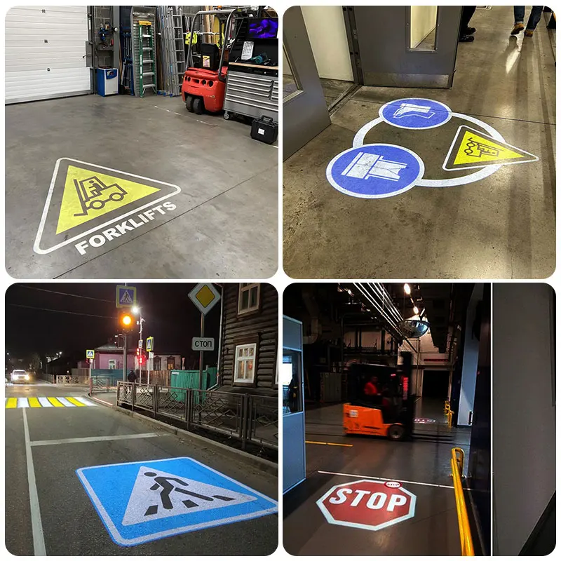Noparde Customized LED Stop Sign Gobo Projector IP65 80W-300W Safety Sign Projector for Construction Site Warehouse Parking Lot