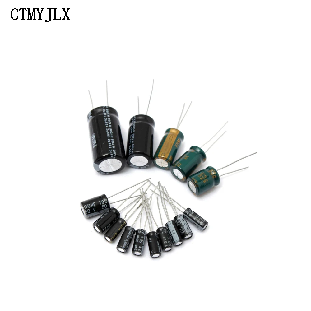 120Pcs 15Value 50V 1uF-2200uF Electrolytic Capacitor Kit 2.2UF  4.7UF 10UF 22UF 47UF 100UF 220UF 470UF 1000UF Capacitors