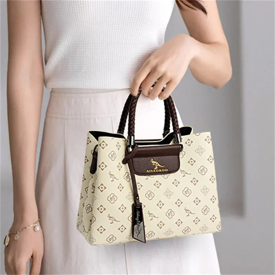 Elegant Women\'s Handbag Unique Handle Design Featuring a Stylish Pattern Spacious Interior  Adjustable Strap Functionality