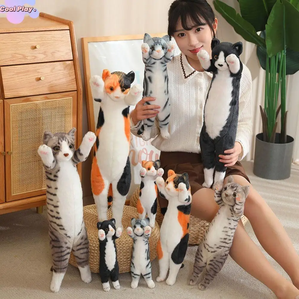 

Simulation Cat Plush Toy Stuffed Animal Pillow Nap Stuffed Cat Doll Office Sleeping Kawaii Jumpping Kitten Plush For Children