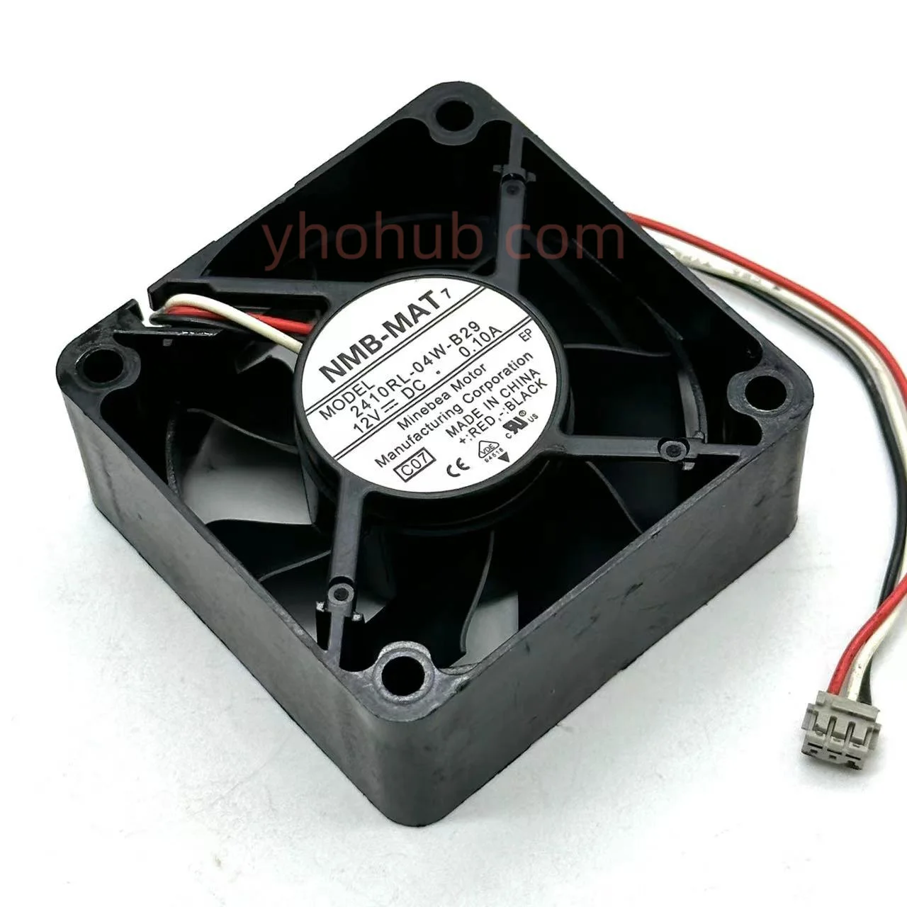 

NMB-MAT 2410RL-04W-B29 C07 DC 12V 0.10A 60x60x25mm 3-Wire Server Cooling Fan