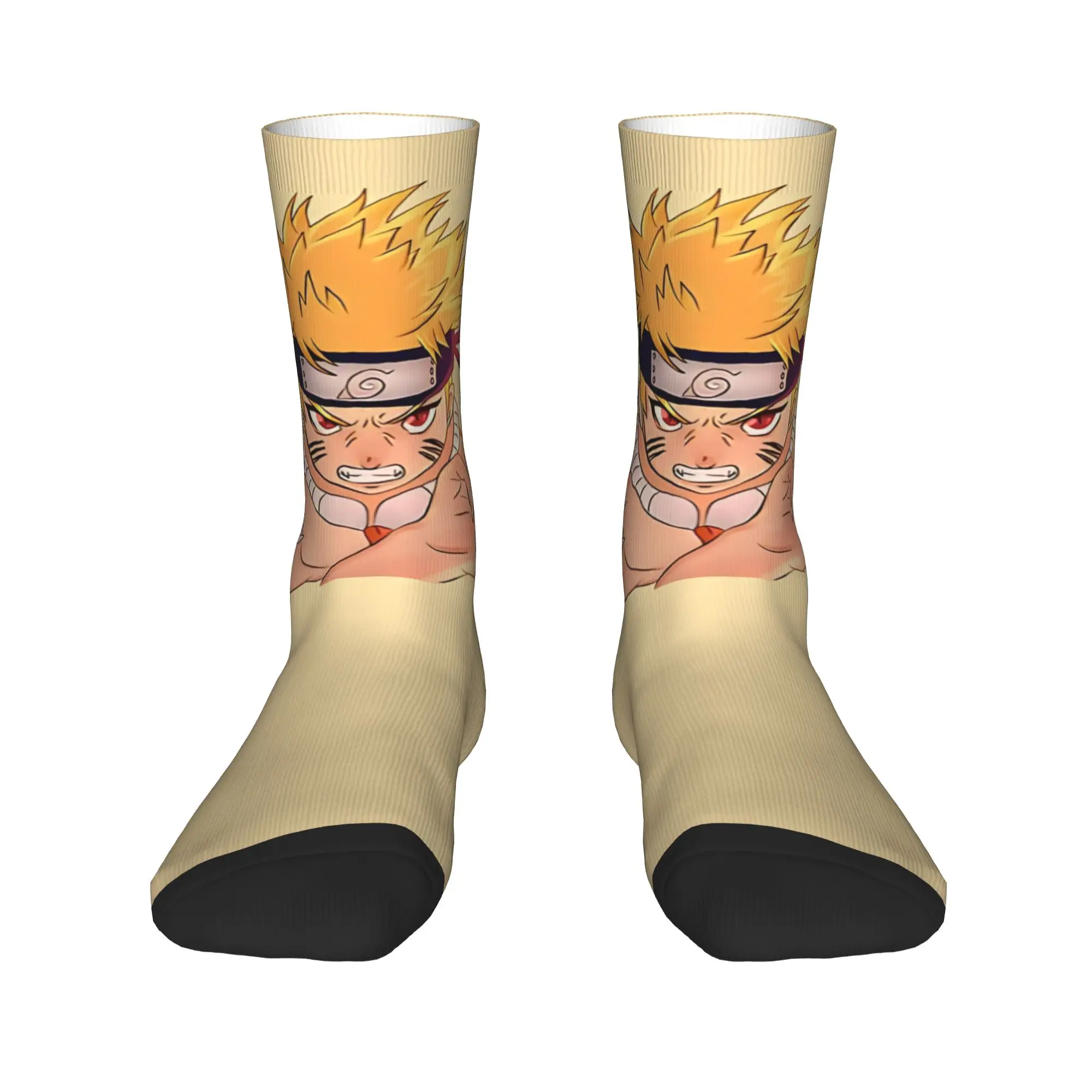 

Funny Sock Bandai NARUTO Classic Kyuubi Vintage Seamless Pattern Printed Men Crew Socks Casual Men's Socks