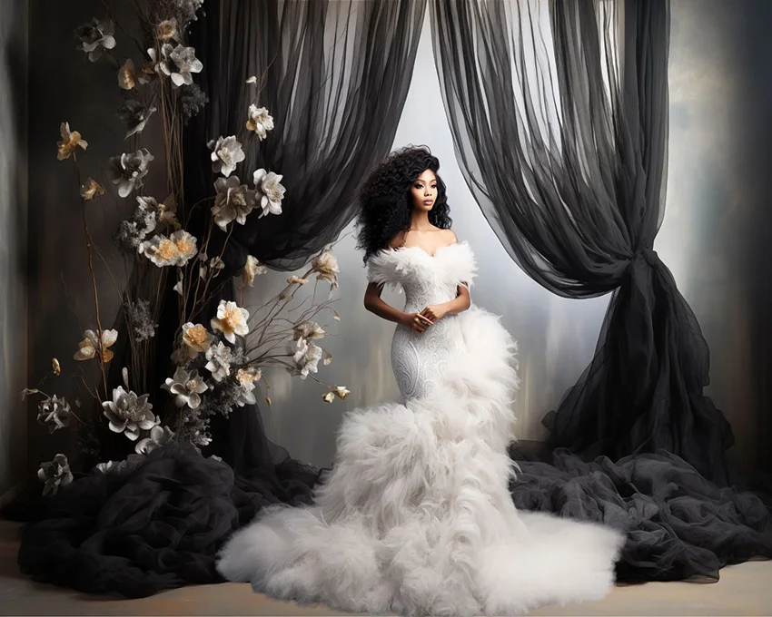 Mehofond ผ้าม่านสีดำติดพื้นหลังสำหรับถ่ายรูป, ผ้าม่านสีดำสำหรับผู้ใหญ่สำหรับงานแต่งงานวันเกิดคลอดศิลปะฉากหลังถ่ายภาพสตูดิโอถ่ายภาพบุคคล