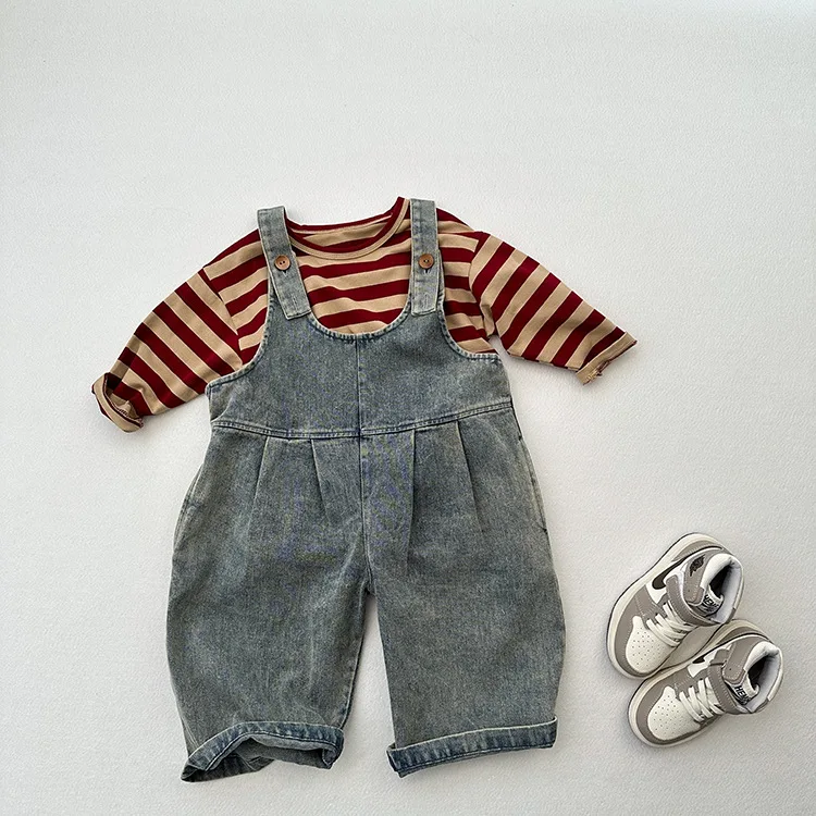 primavera-e-verao-novo-estilo-criancas-simples-e-all-match-macacoes-menino-e-menina-moda-azul-jeans-baggy