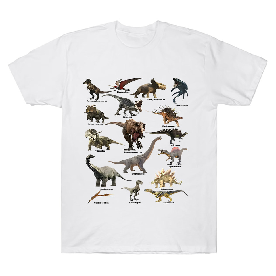 Dinosauria Graphic Print Cotton T-shirts Jurassic World Rebirth 2025 Tee-shirt Men Women Cool Hipster Oversized Streetwear Tops