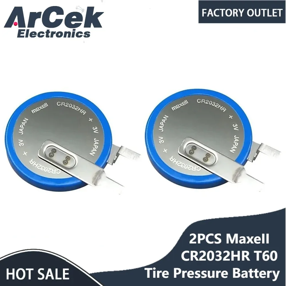 2PCS Maxell CR2032HR Automobile Tire Pressure Detection Battery High Temperature Resistant Working Temperature -40 ° C To +125 °