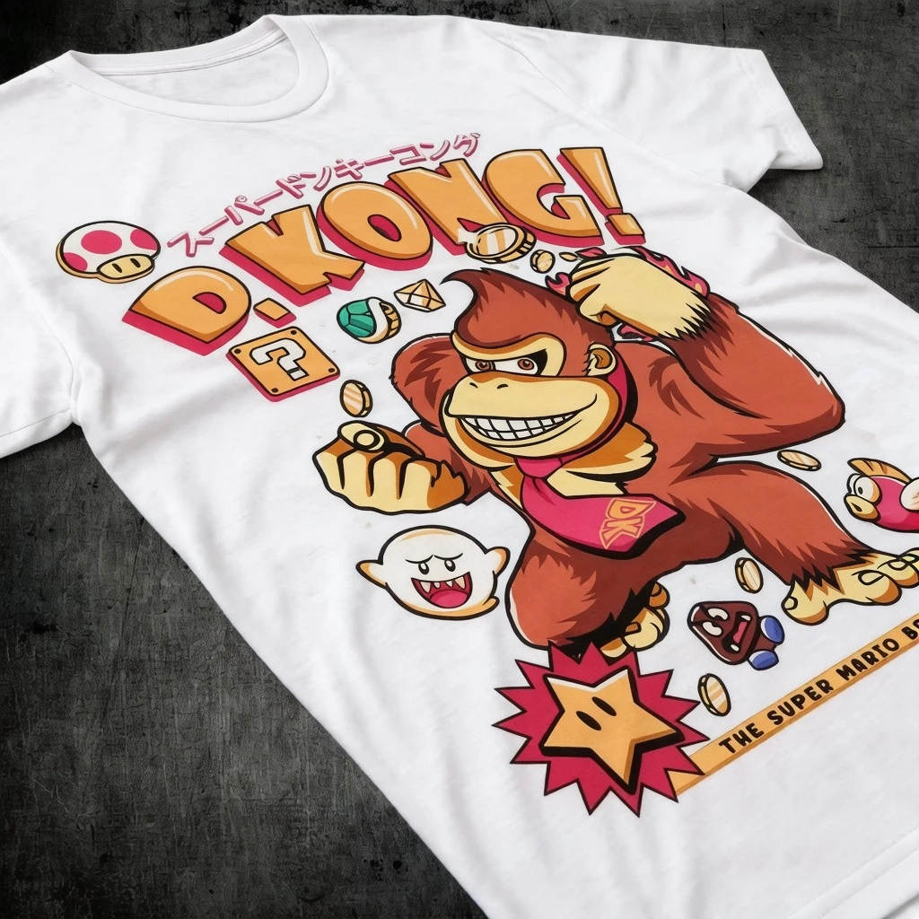 DK Arcade T-shirt for Men and Women Summer Pure Cotton Loose