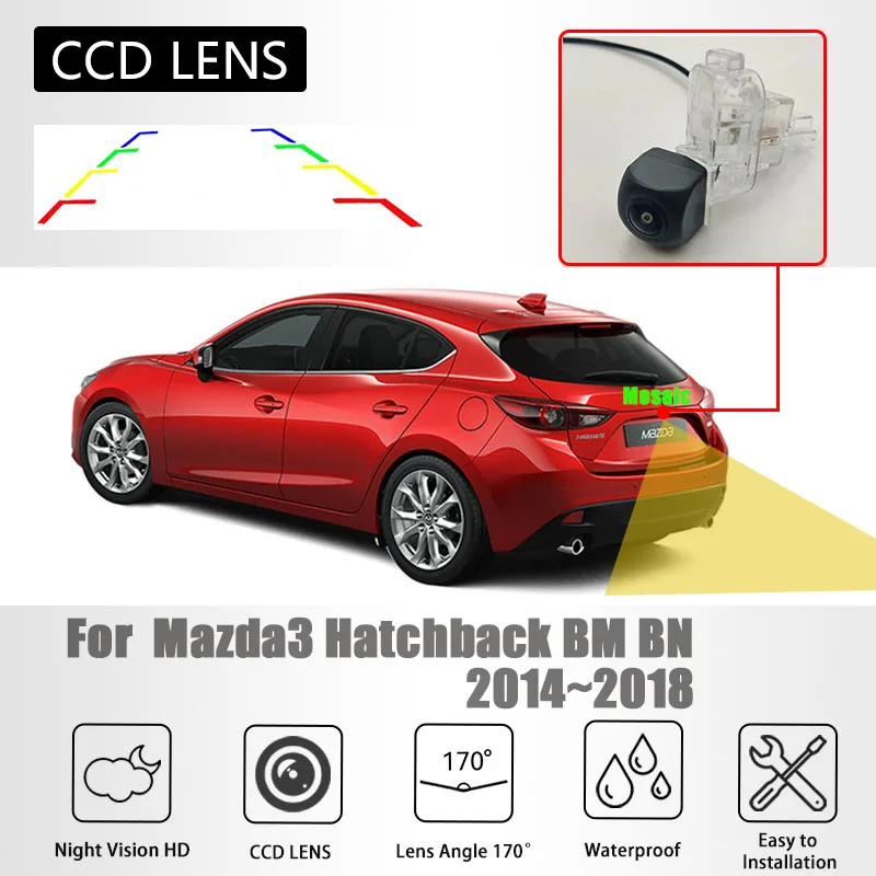 Rückansicht Kamera Für Mazda 3 Hatchback BM BN 2014 ~ 2018 Zubehör Arbeit Mit Fabrik Einheit Backup
