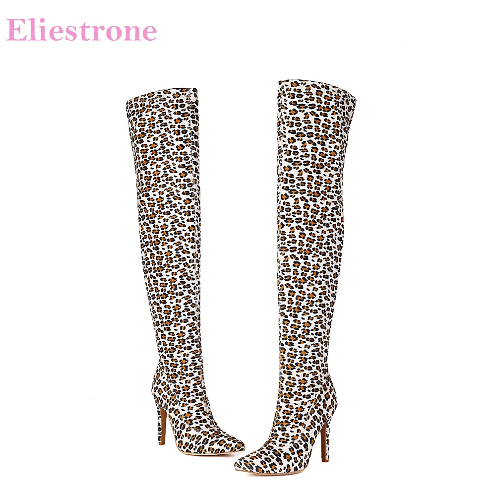 

2025 New Winter Sexy White Yellow Women Over the Knee High Boots Hot High Stiletto Heel Lady Shoes Plus Big Size 11 42 46 48