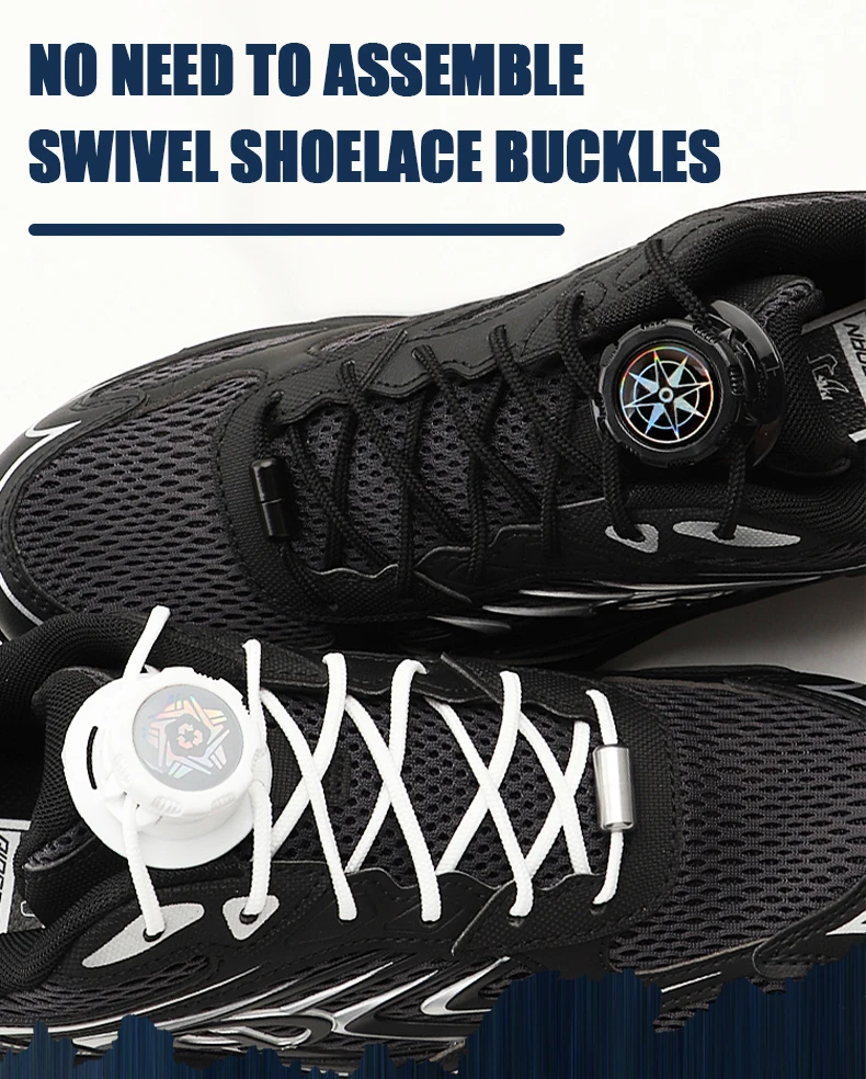 Drehbare Schnürsenkel-Schnallenverriegelung, Schnellverschluss ohne Schnürsenkel, bequemes Schuhzubehör für Laufschuhe, Sneaker, Sportschuhe und Freizeitschuhe für Damen, Herren und Kinder. – Detail 1