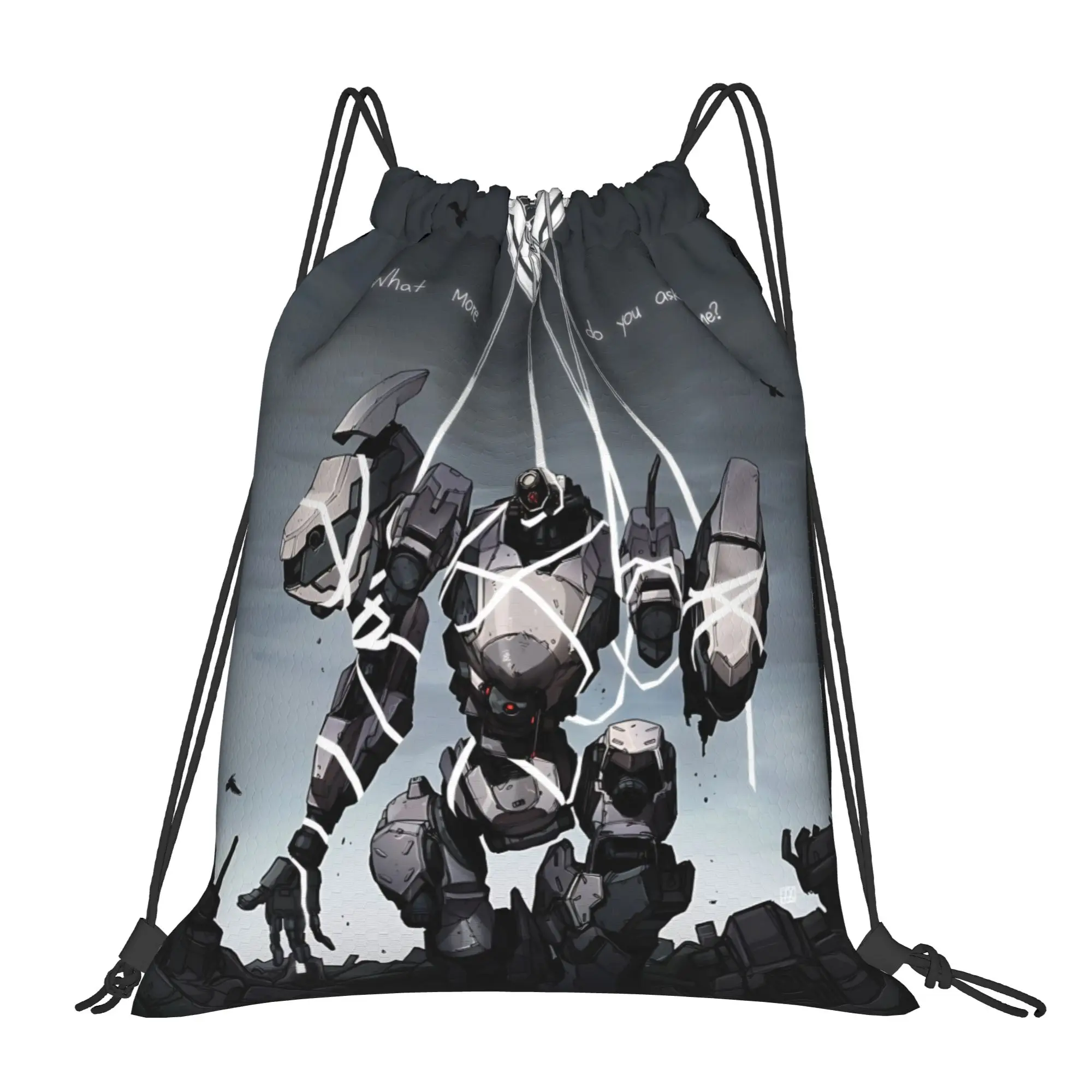 gym Pouch Armored Core robot  Drawstring Bags Hiking Unisex Storage Organize Bundle Pocket Rope Bag