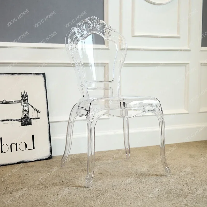 

Ghost Chair Acrylic Transparent Chairs Dining Luxury Home Relaxing Crystal Chair Nordic Modern Furniture Creative Designer Chair