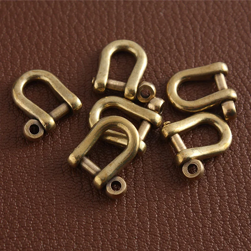 1pcs Brass Detachable Removable Open Screw D Ring Buckle Shackle Clasp Leather Craft Bag Strap Belt Handle Shoulder Webbing