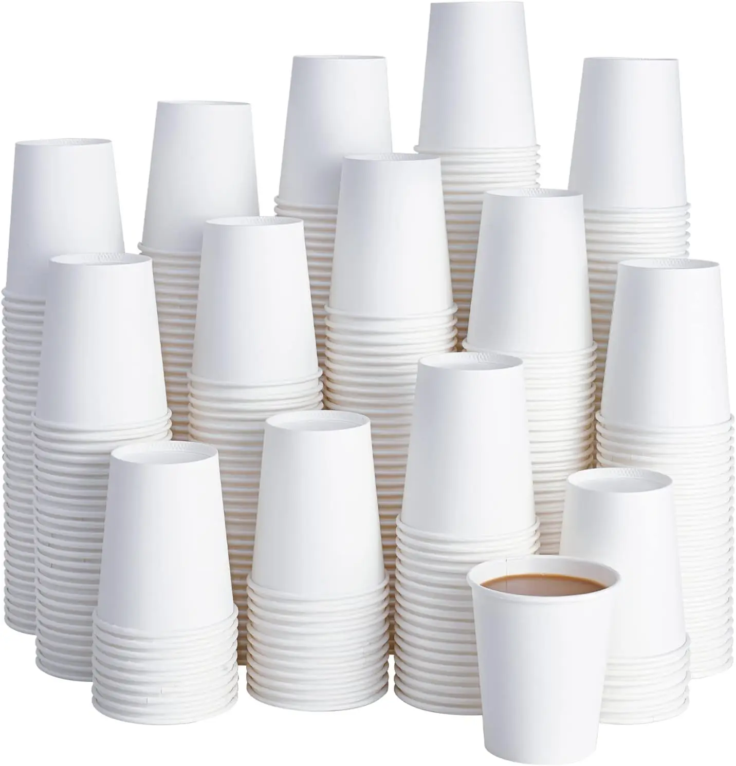 

400 Pack 8 oz Disposable Paper Coffee Cups, White Paper Hot Coffee Cups for Party, Picnic, Travel, and Events