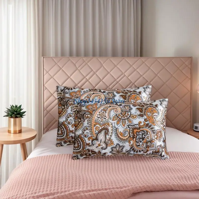 H7ED Printeds Satins Pillow Cover 51x66cm Allergys Friendly with Envelope Closure