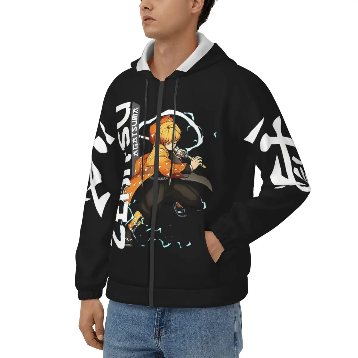 Men's Anime Design Hoodie Demon Slayer Kimetsu No Yaiba Tops Vintage Hoodies Birthday Present Clothing