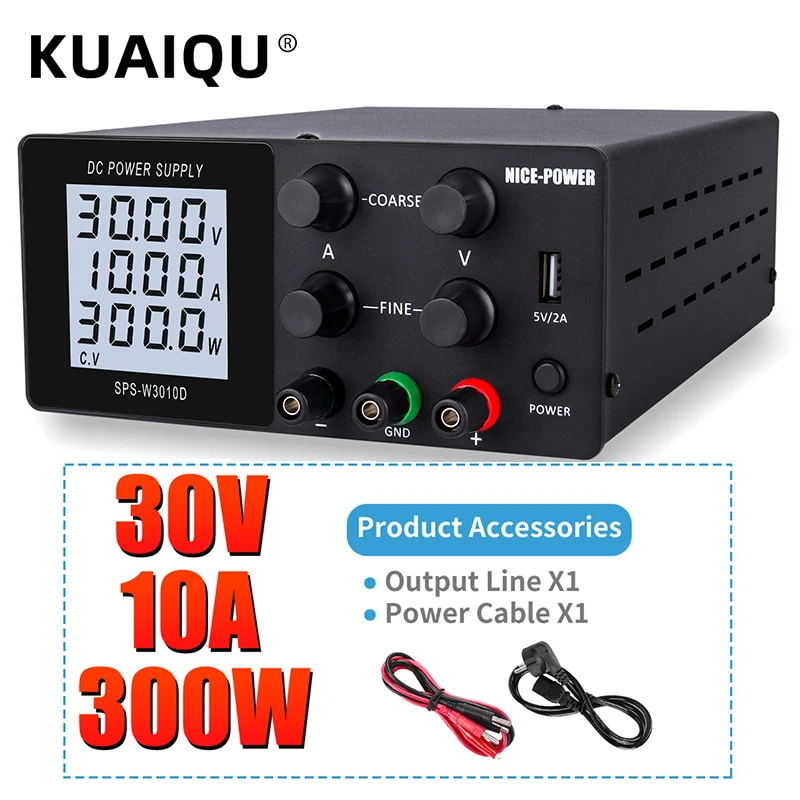 30V 10A Adjustable Switching Regulated 4-Digits 5V/2A USB Port Bench Lab Power Supplies 60V5A 120V3A For Repair Phone Charging