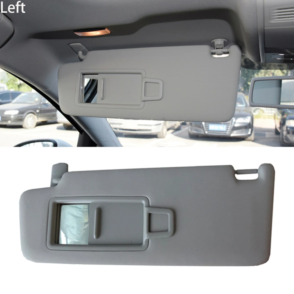 For VW Golf MK7 7 VII GTI Jetta MK7 Passat B8 Skoda 1pc Gray Front Left Right Sun Visor With Makeup Mirror 5GG857551 5GG857552