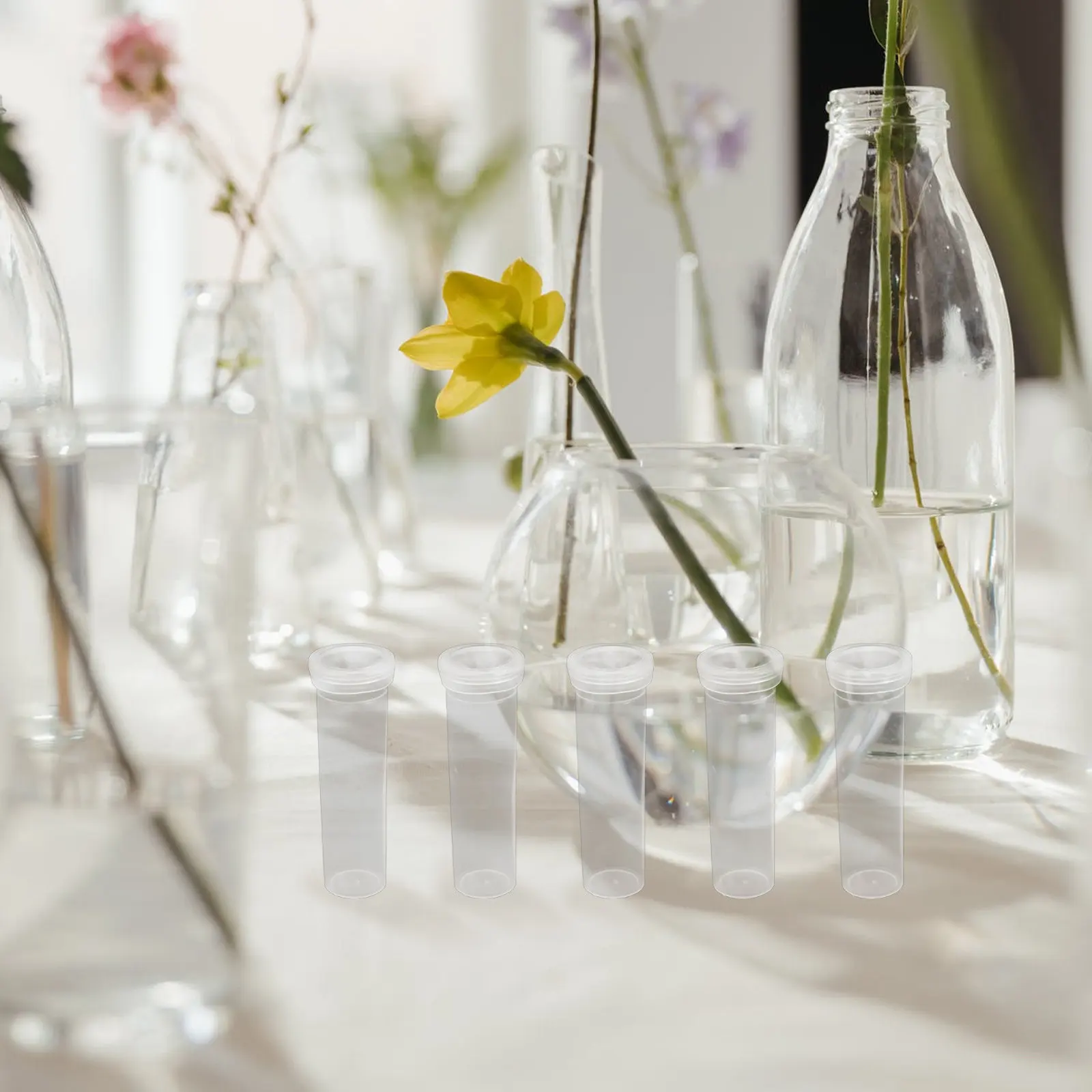 

50 шт. пластиковых трубок для сохранения свежести цветов, контейнеры для воды и питательных веществ, незаменимые для флористов