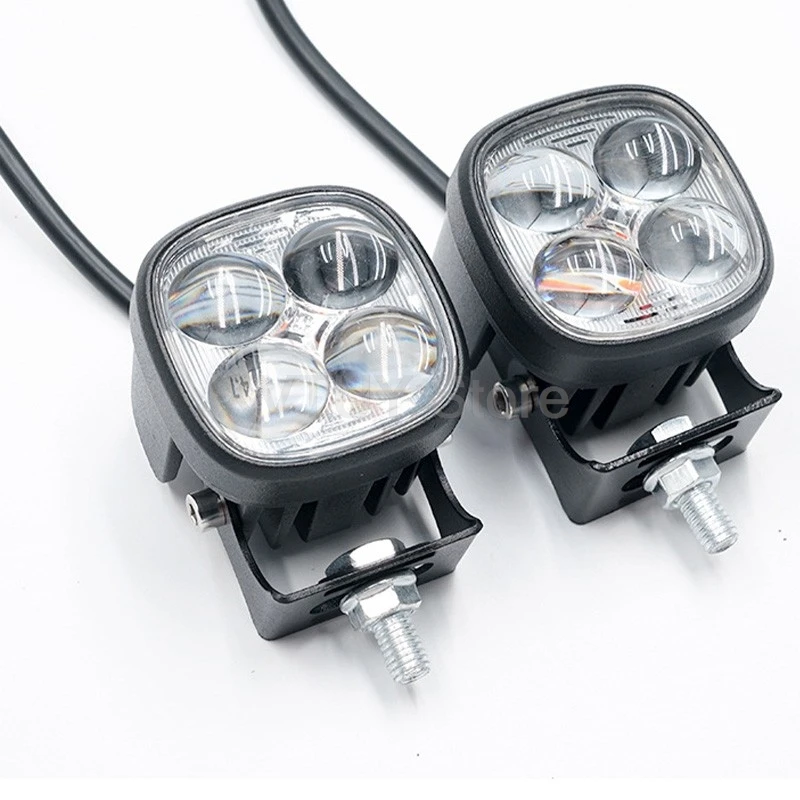 

Светодиодный вспомогательный фонарь, 2 цвета, дальний ближний свет, противотуманная фара, 12-80 В, водонепроницаемые фары для мотоциклов, аксессуары для мотоциклов, автомобиль, грузовик