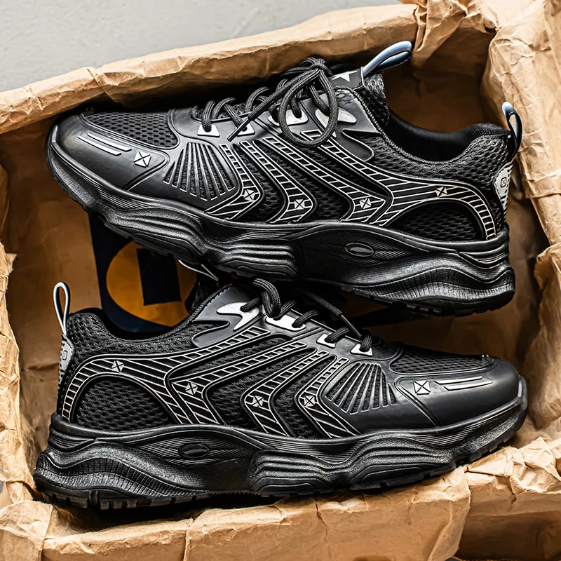 

Summer Casual New Flat-bottomed Low-top Spring Round-toed Men's Large-sized Comfortable and Breathable Mesh Sports Shoes