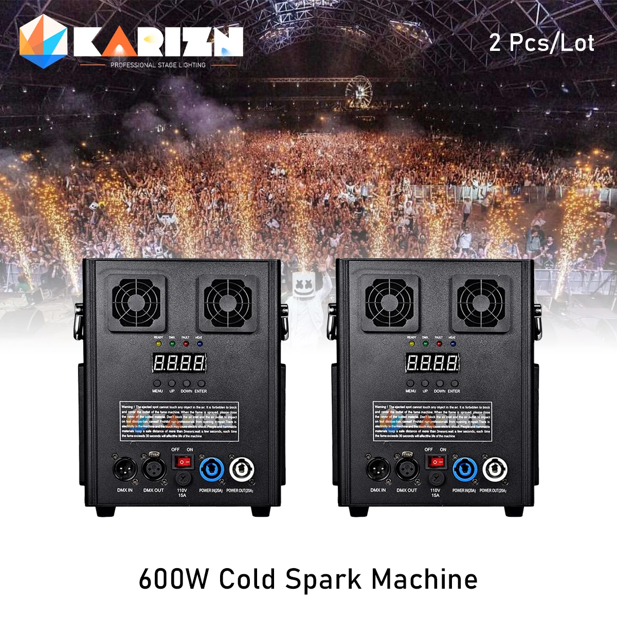 

0 Tax 2Pcs Lot 600W Cold Spark Machine DMX Fireworks Fountain Spark Stage Effect For Wedding Party Sparkler Special Equipment