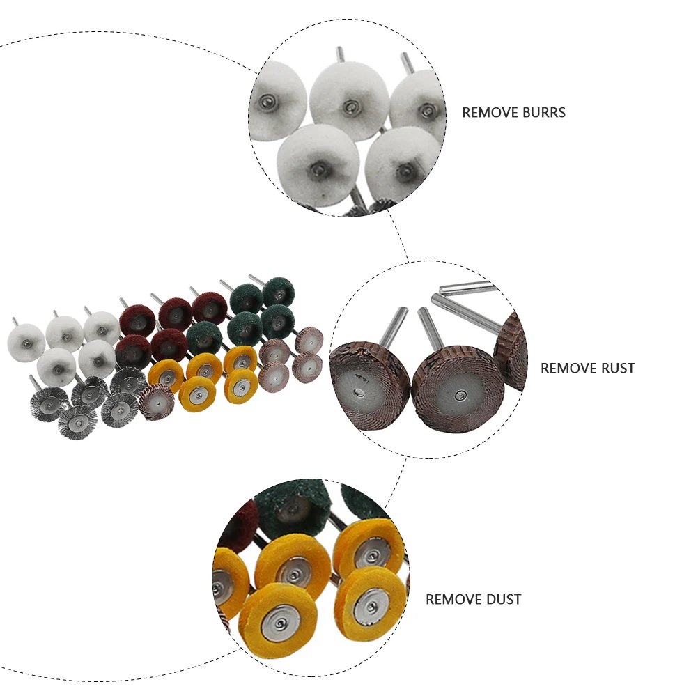 

30 pcs Grinding 25mmDia 23mmThick for Metal Polishing Deburring Wire Brush Set Rotary Tool Accessories