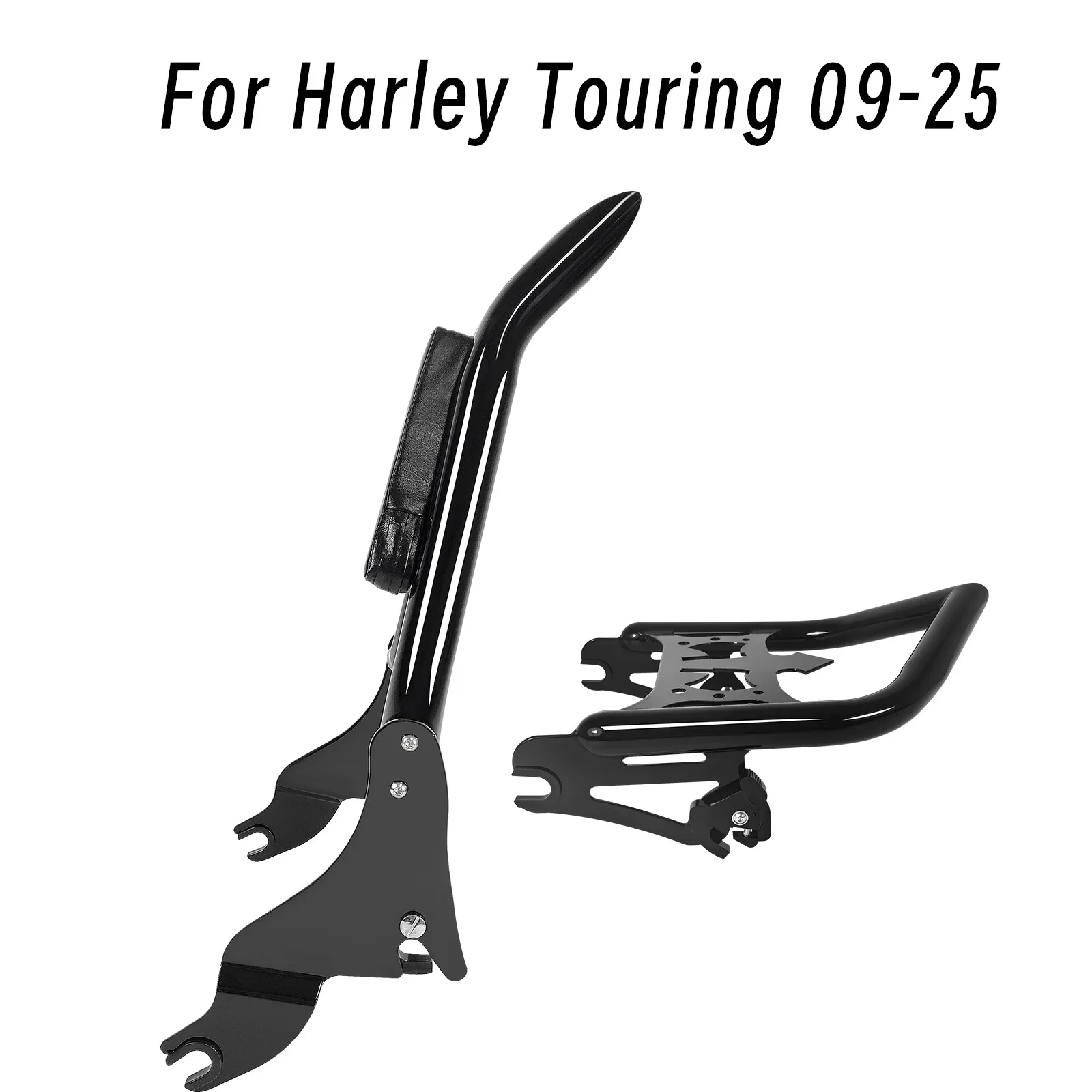 

Motorcycle Backrest Sissy Bar With Luggage Rack For Harley Touring Street Glide Electra Glide CVO Road King 09 up